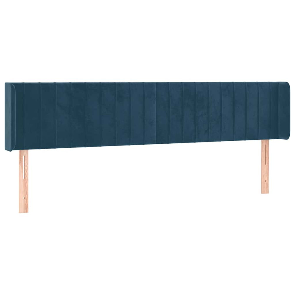 vidaXL Wingback Headboard Dark Blue 163x16x78/88 cm Velvet