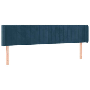 vidaXL Wingback Headboard Dark Blue 163x16x78/88 cm Velvet