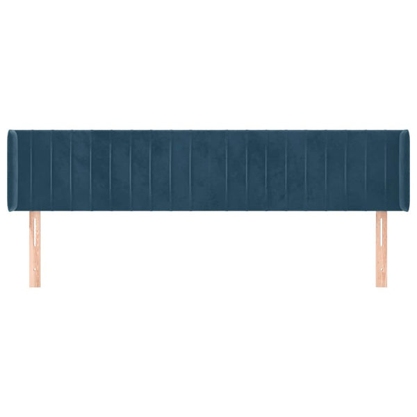 vidaXL Wingback Headboard Dark Blue 163x16x78/88 cm Velvet