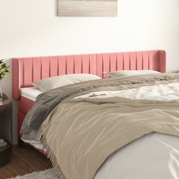 vidaXL Wingback Headboard Pink 163x16x78/88 cm Velvet