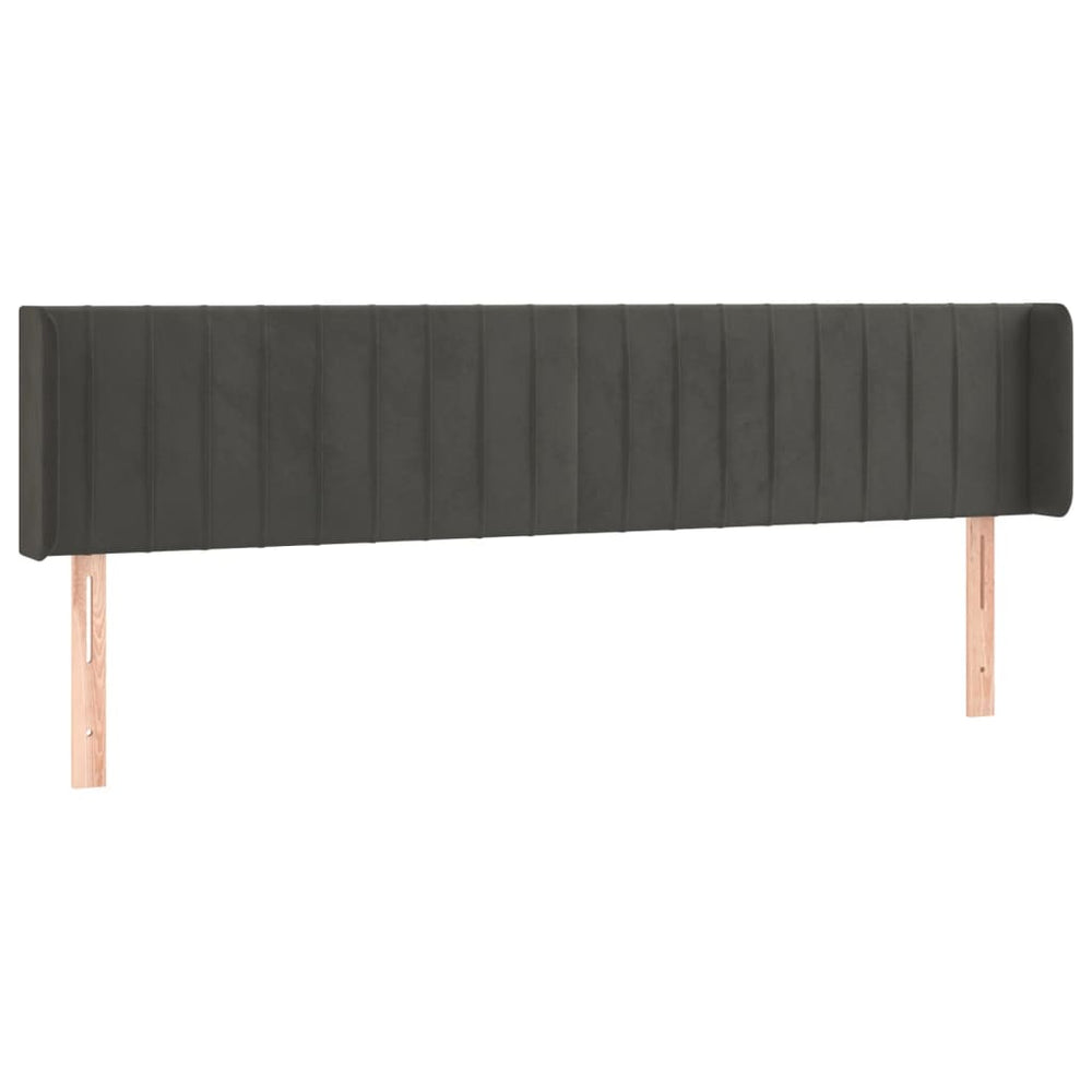 vidaXL Wingback Headboard Dark Grey 183x16x78/88 cm Velvet