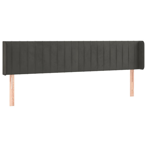vidaXL Wingback Headboard Dark Grey 183x16x78/88 cm Velvet