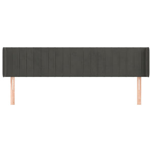 vidaXL Wingback Headboard Dark Grey 183x16x78/88 cm Velvet
