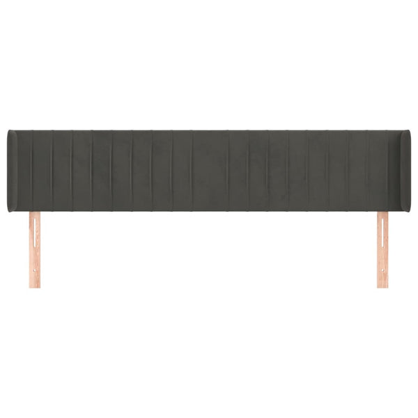 vidaXL Wingback Headboard Dark Grey 183x16x78/88 cm Velvet