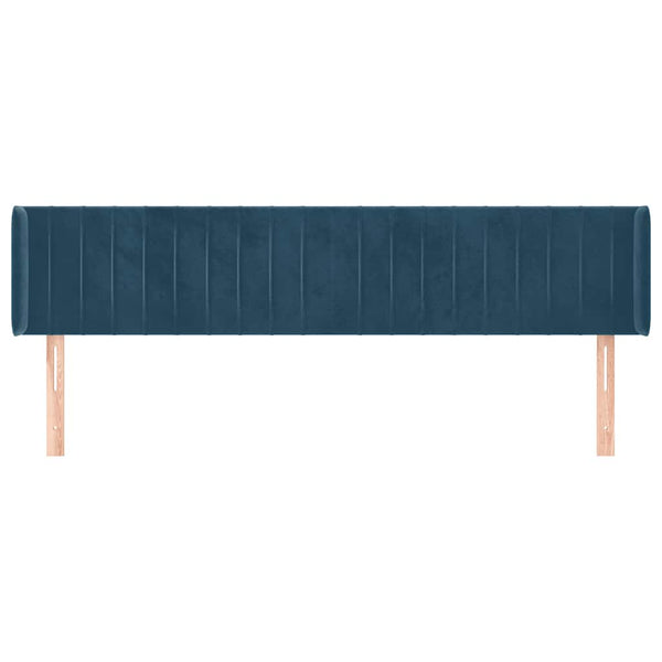 vidaXL Wingback Headboard Dark Blue 183x16x78/88 cm Velvet