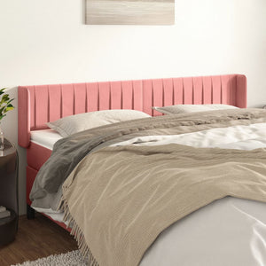 vidaXL Wingback Headboard Pink 183x16x78/88 cm Velvet