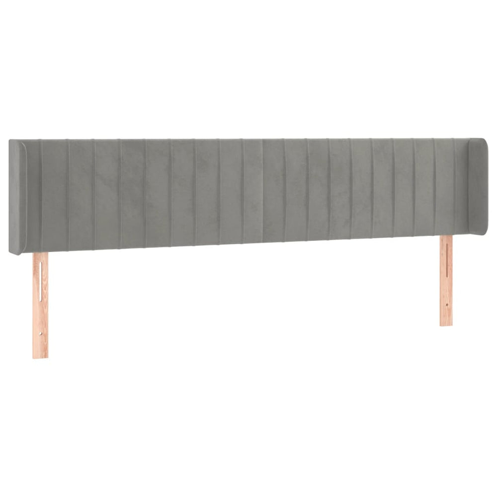 vidaXL Wingback Headboard Light Grey 203x16x78/88 cm Velvet