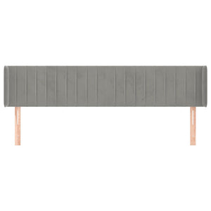 vidaXL Wingback Headboard Light Grey 203x16x78/88 cm Velvet