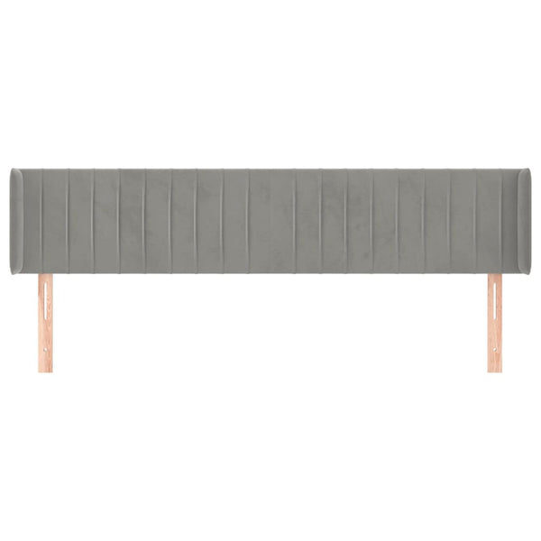 vidaXL Wingback Headboard Light Grey 203x16x78/88 cm Velvet