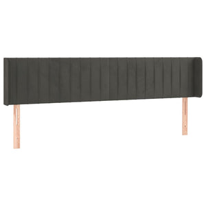 vidaXL Wingback Headboard Dark Grey 203x16x78/88 cm Velvet