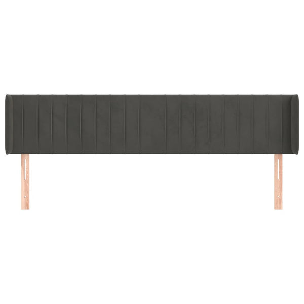 vidaXL Wingback Headboard Dark Grey 203x16x78/88 cm Velvet