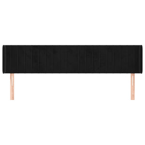 vidaXL Wingback Headboard Black 203x16x78/88 cm Velvet