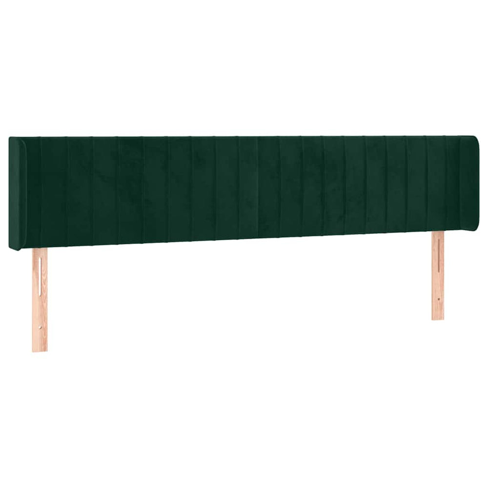 vidaXL Wingback Headboard Dark Green 203x16x78/88 cm Velvet