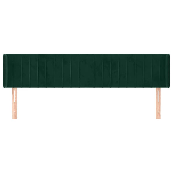 vidaXL Wingback Headboard Dark Green 203x16x78/88 cm Velvet