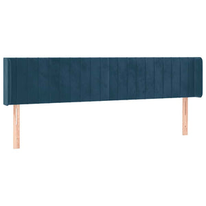 vidaXL Wingback Headboard Dark Blue 203x16x78/88 cm Velvet