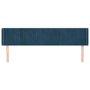 vidaXL Wingback Headboard Dark Blue 203x16x78/88 cm Velvet