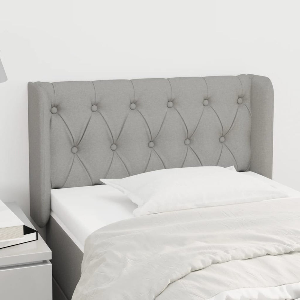 vidaXL Tufted Headboard Light Grey 83x16x78/88 cm Fabric