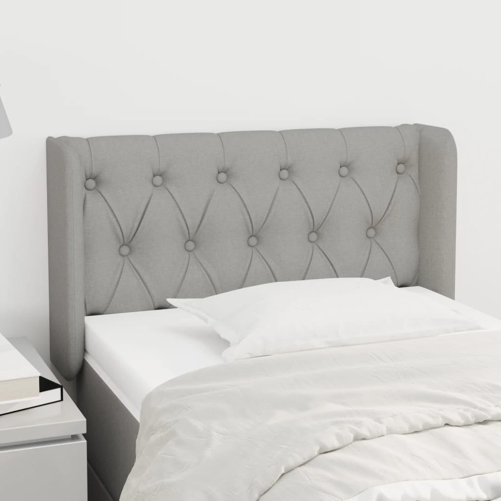vidaXL Tufted Headboard Light Grey 83x16x78/88 cm Fabric