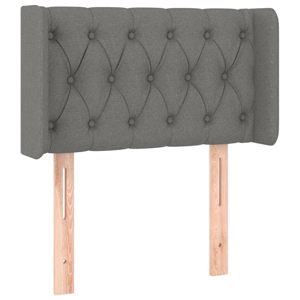 vidaXL Wingback Headboard Dark Grey 83x16x78/88 cm Fabric