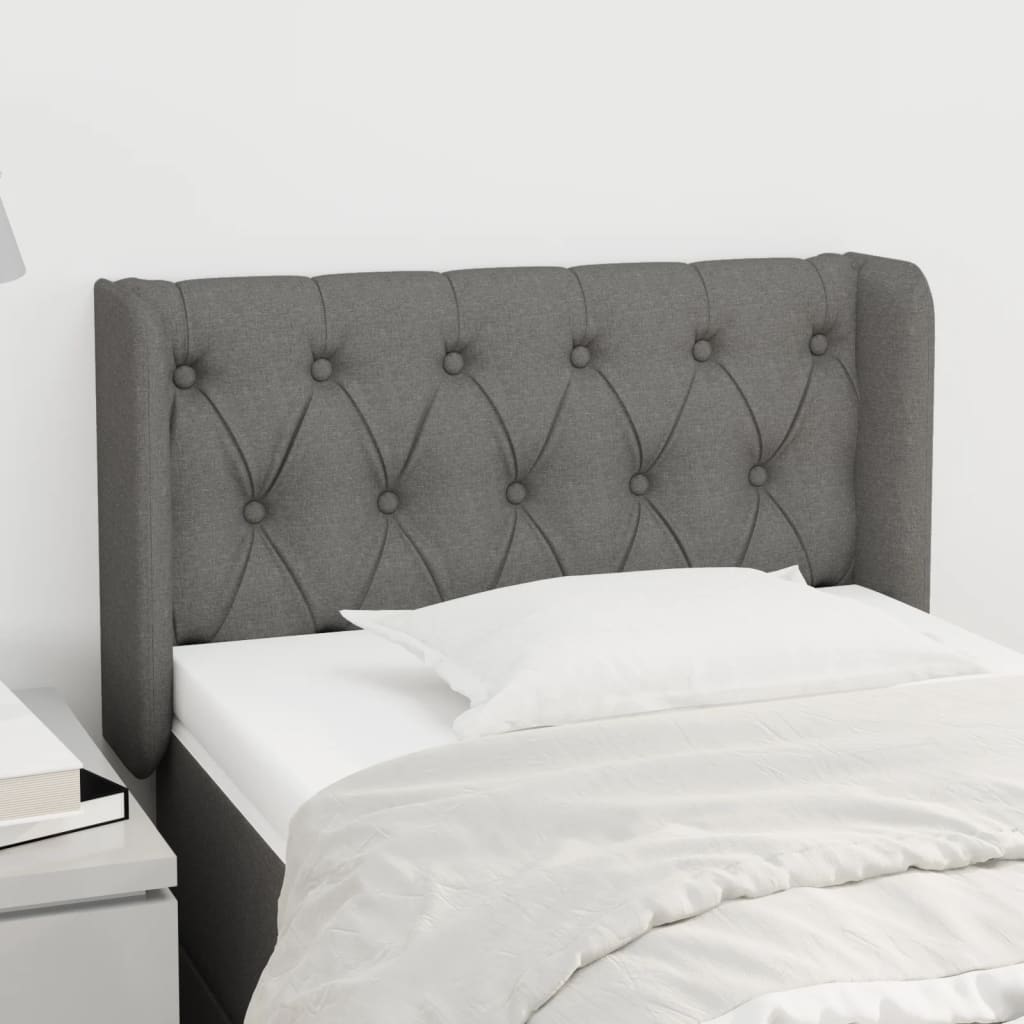vidaXL Wingback Headboard Dark Grey 83x16x78/88 cm Fabric