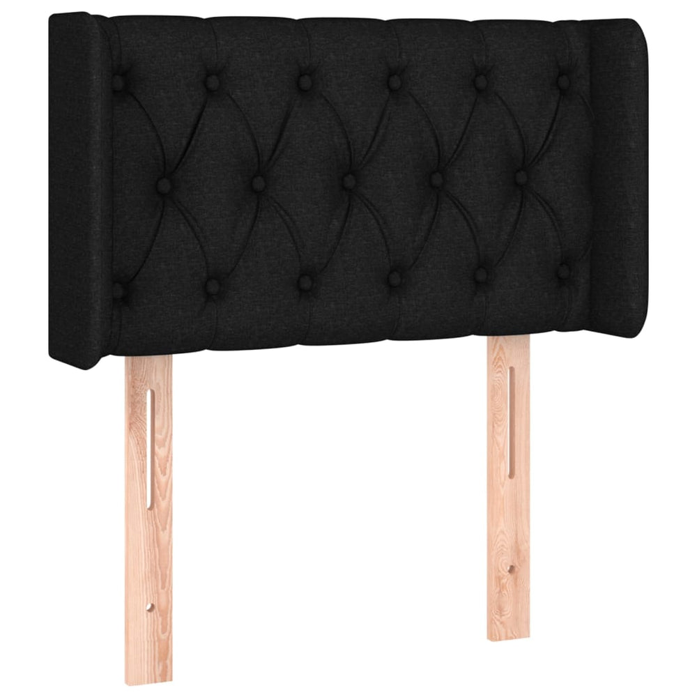 vidaXL Wingback Headboard Black 83x16x78/88 cm Fabric