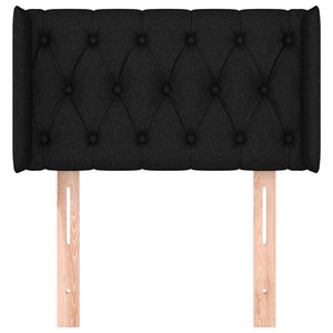 vidaXL Wingback Headboard Black 83x16x78/88 cm Fabric
