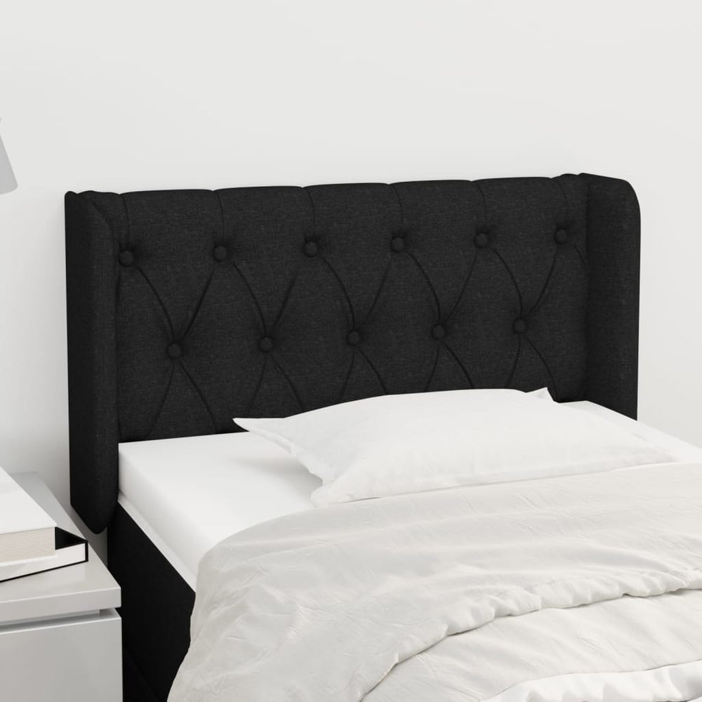 vidaXL Wingback Headboard Black 83x16x78/88 cm Fabric
