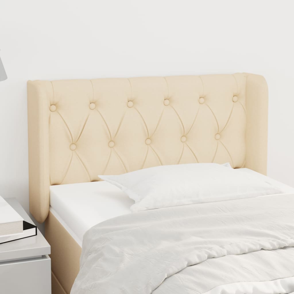 vidaXL Wingback Headboard Cream 83x16x78/88 cm Fabric