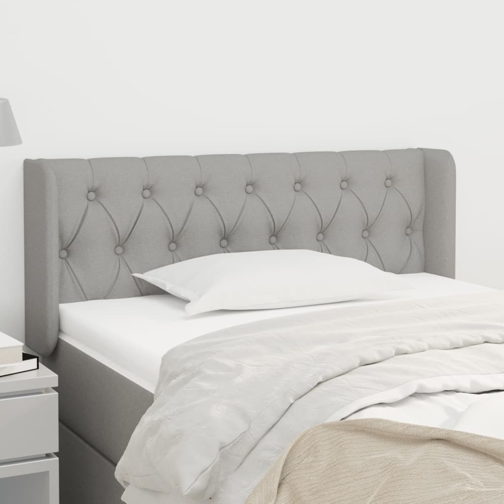 vidaXL Wingback Headboard Light Gray 93x16x78/88 cm Fabric