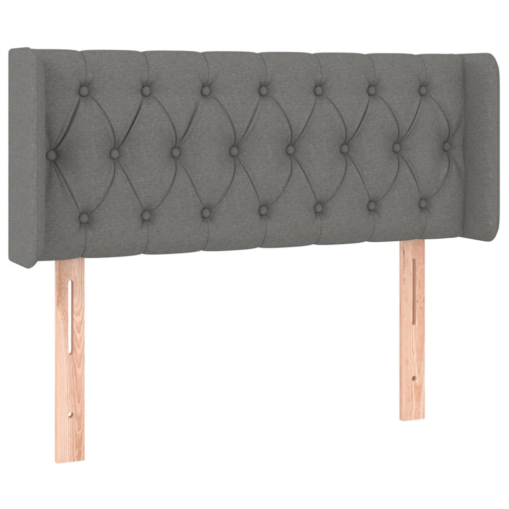 vidaXL Wingback Headboard Dark Grey 93x16x78/88 cm Fabric