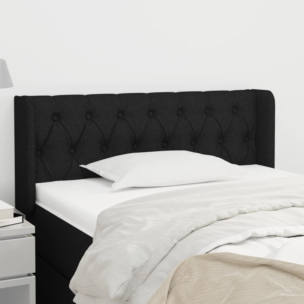 vidaXL Wingback Headboard Black 93x16x78/88 cm Fabric
