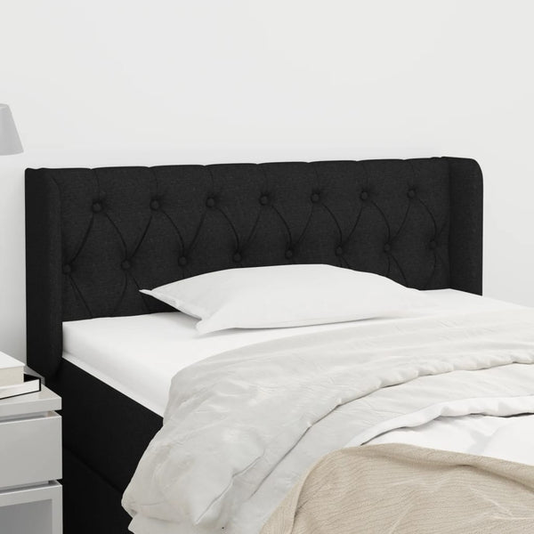 vidaXL Wingback Headboard Black 93x16x78/88 cm Fabric
