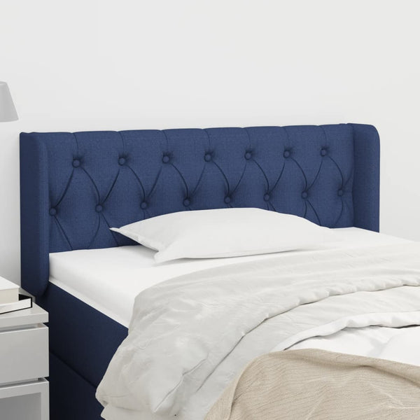 vidaXL Wingback Headboard Blue 93x16x78/88 cm Fabric