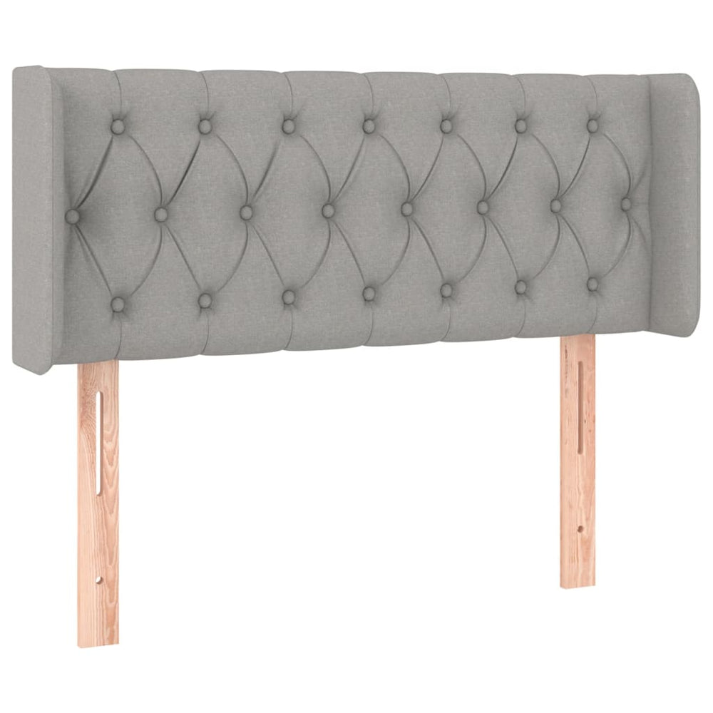 vidaXL Wingback Headboard Light Grey 103x16x78/88 cm Fabric