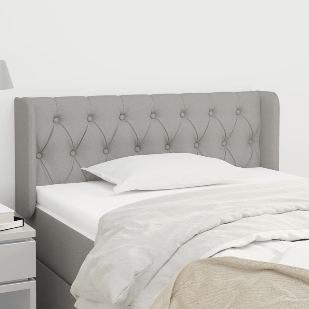 vidaXL Wingback Headboard Light Grey 103x16x78/88 cm Fabric