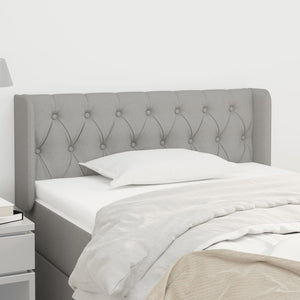 vidaXL Wingback Headboard Light Grey 103x16x78/88 cm Fabric