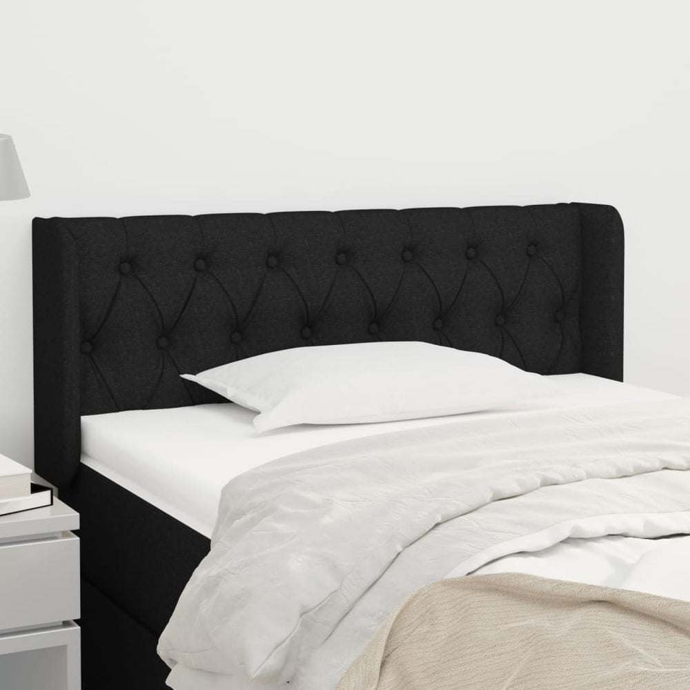 vidaXL Wingback Headboard Black 103x16x78/88 cm Fabric