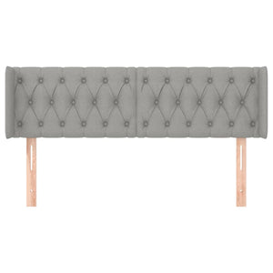 Kopfteil mit Ohren Hellgrau 163x16x78/88 cm Stoff