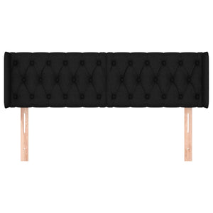 Kopfteil mit Ohren Schwarz 163x16x78/88 cm Stoff