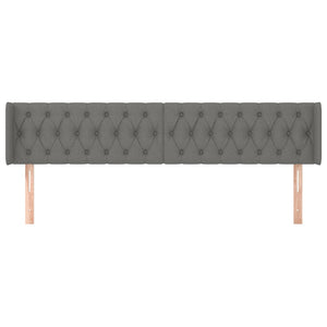 Kopfteil mit Ohren Dunkelgrau 183x16x78/88 cm Stoff