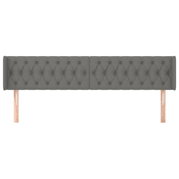 Kopfteil mit Ohren Dunkelgrau 183x16x78/88 cm Stoff