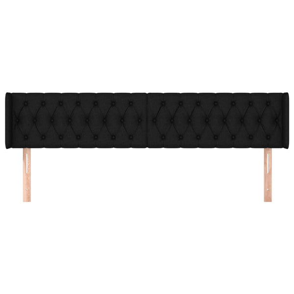 Kopfteil mit Ohren Schwarz 183x16x78/88 cm Stoff