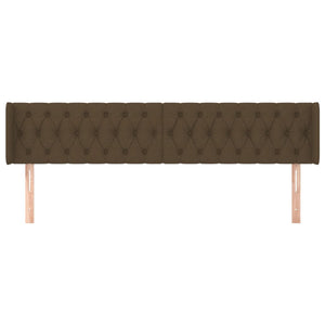 Kopfteil mit Ohren Dunkelbraun 183x16x78/88 cm Stoff
