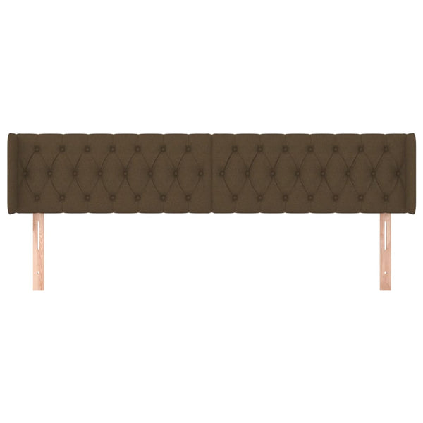 Kopfteil mit Ohren Dunkelbraun 183x16x78/88 cm Stoff
