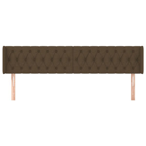 Kopfteil mit Ohren Dunkelbraun 203x16x78/88 cm Stoff