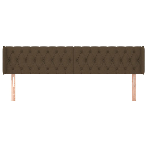 Kopfteil mit Ohren Dunkelbraun 203x16x78/88 cm Stoff