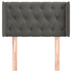 Kopfteil mit Ohren Dunkelgrau 83x16x78/88 cm Samt