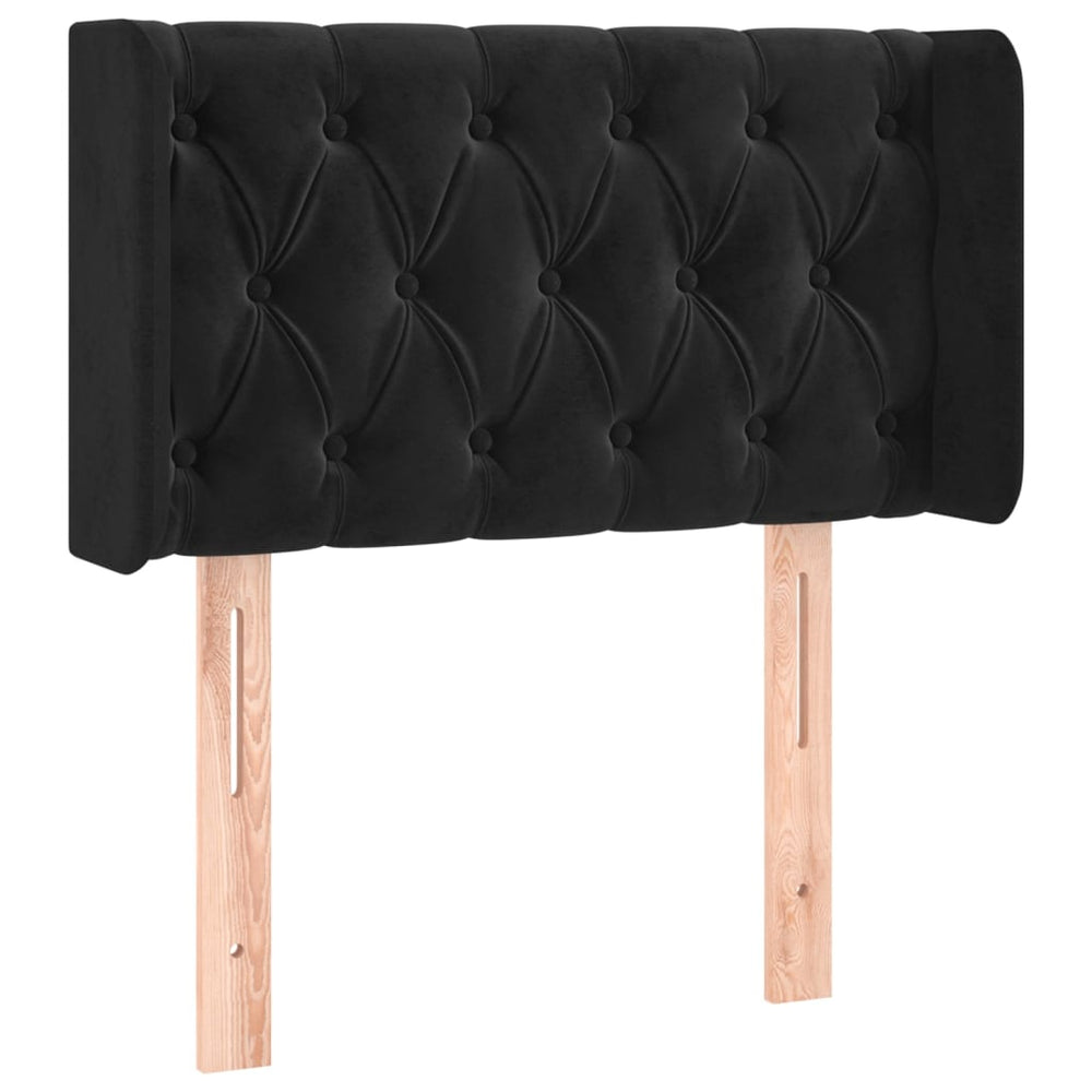 vidaXL Wingback Headboard Black 83x16x78/88 cm Velvet