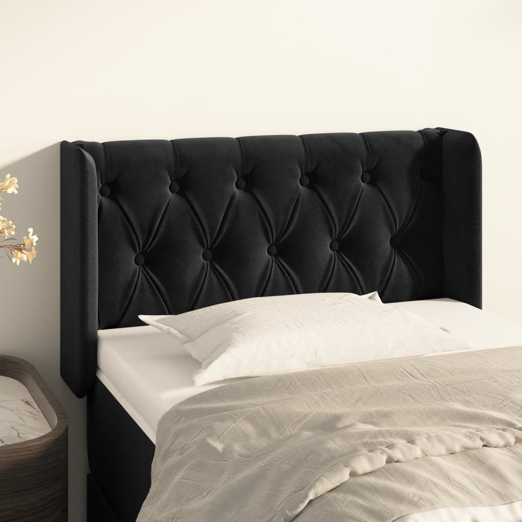 vidaXL Wingback Headboard Black 83x16x78/88 cm Velvet
