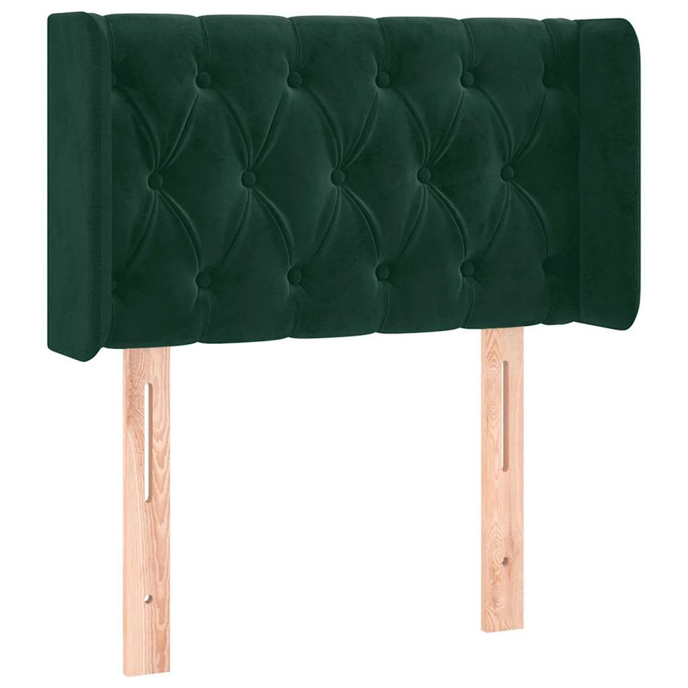 vidaXL Wingback Headboard Dark Green 83x16x78/88 cm Velvet